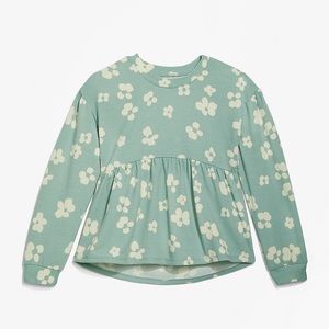 Evsie Girls Floral Peplum Blouse Size Large ( 11-12 )